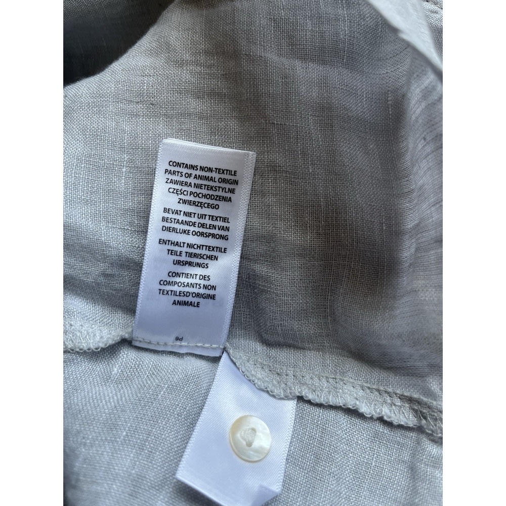 NWT TAHARI Sz XL Top 100% Linen Gray Button Up Shirt Blouse Minimalist Lagenlook - Picture 9 of 9